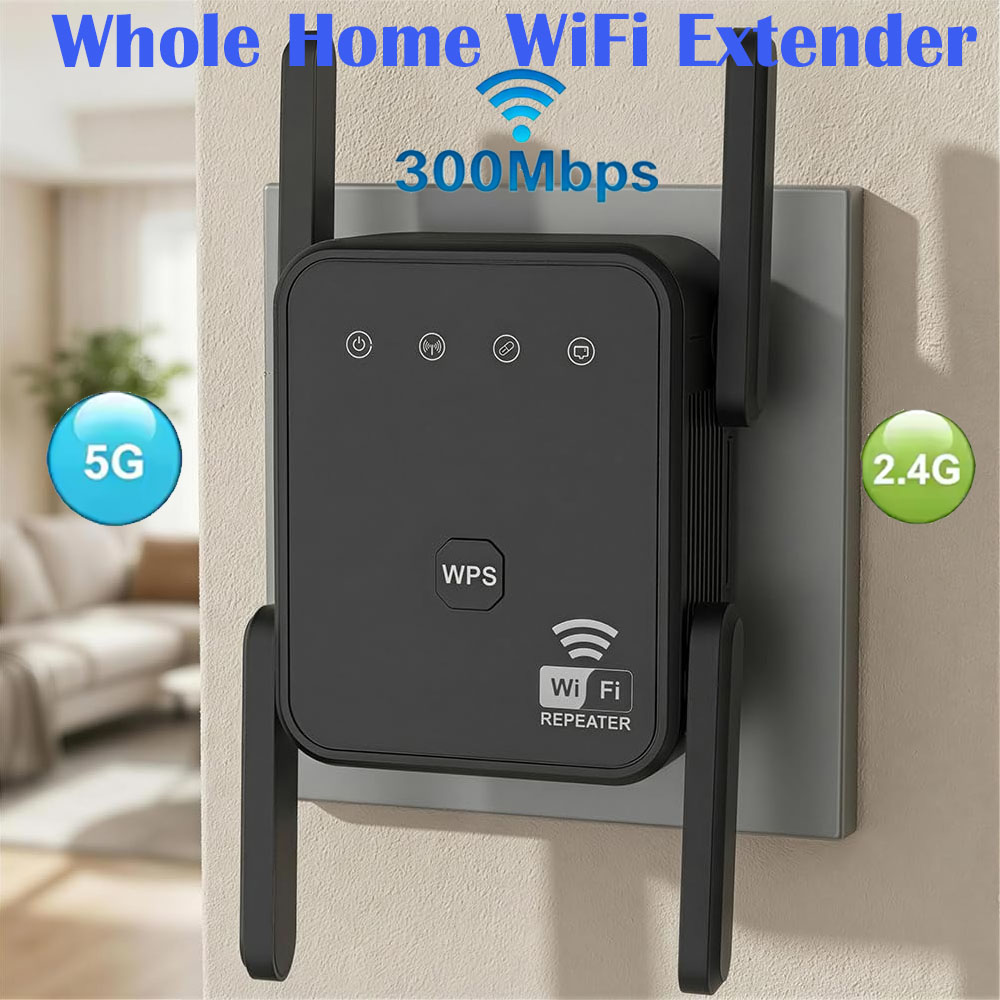 Home Security Network - 2026 Nieuwe WiFi Repeater 300Mbps 2.4GHz