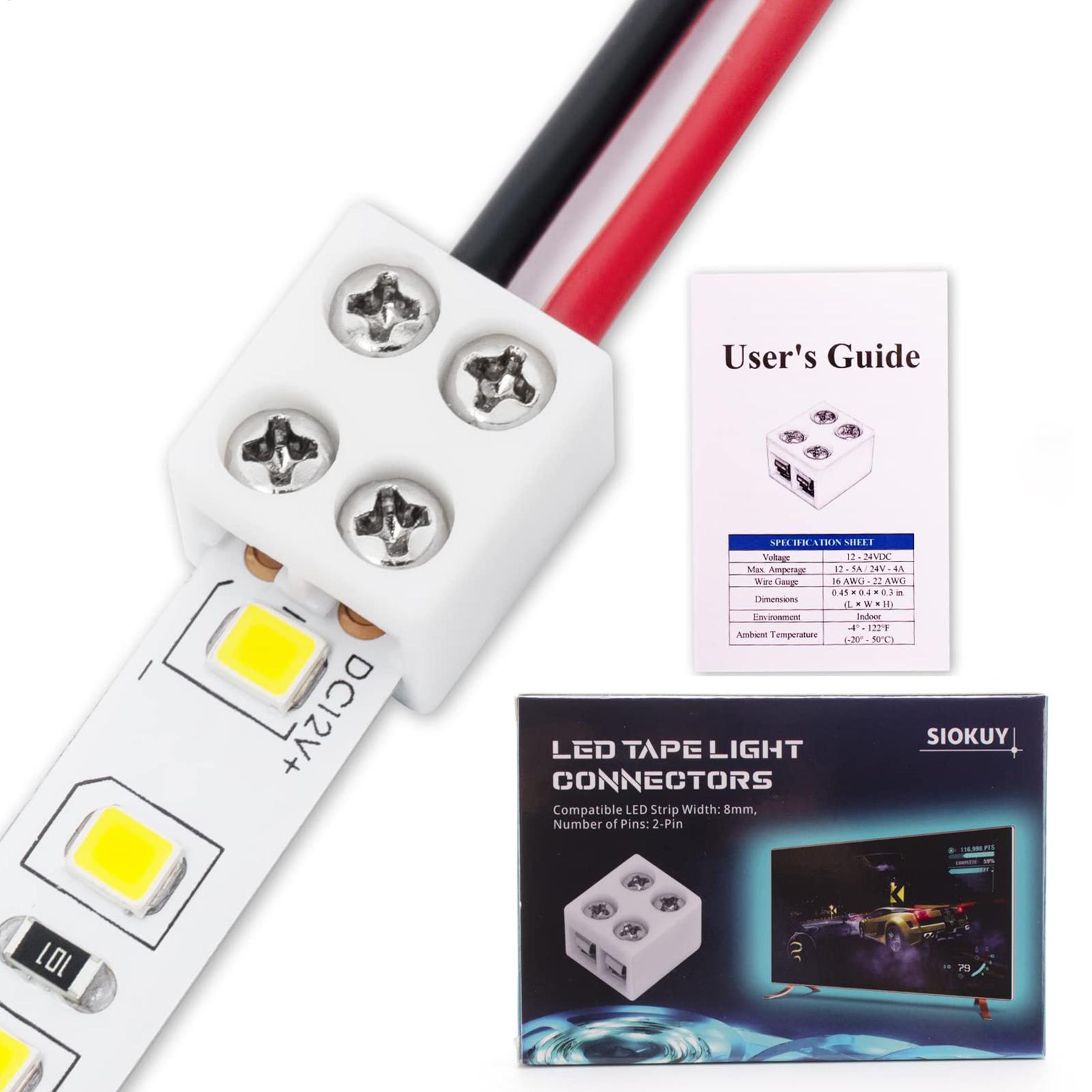Home Security Providers - LED-stripconnectoren 8 mm soldeerloze striplichtconnectoren voor