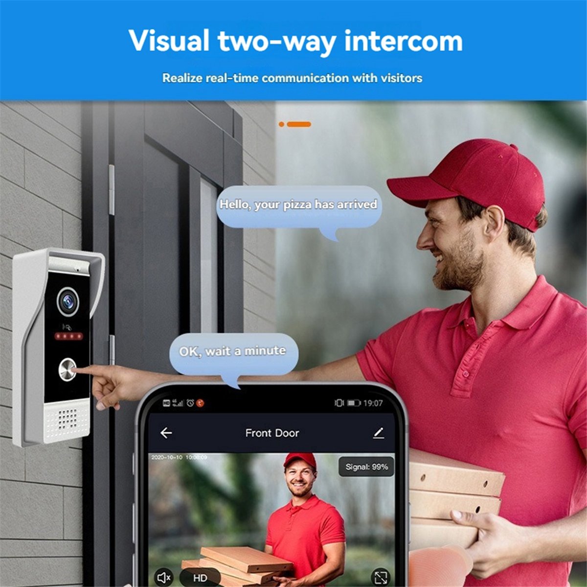 Home Security Uk - [T28C] TUYA Wifi Video Deurbel Intercomsysteem