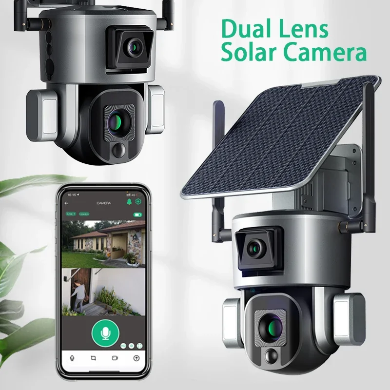 Home Security Uk - 4G draadloze zonnecamera dubbele lens 10x