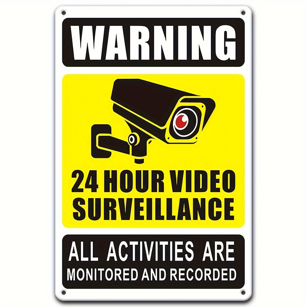 Home Security Network - 24/7 videobewakingswaarschuwingsbord - duurzaam ijzeren metaal