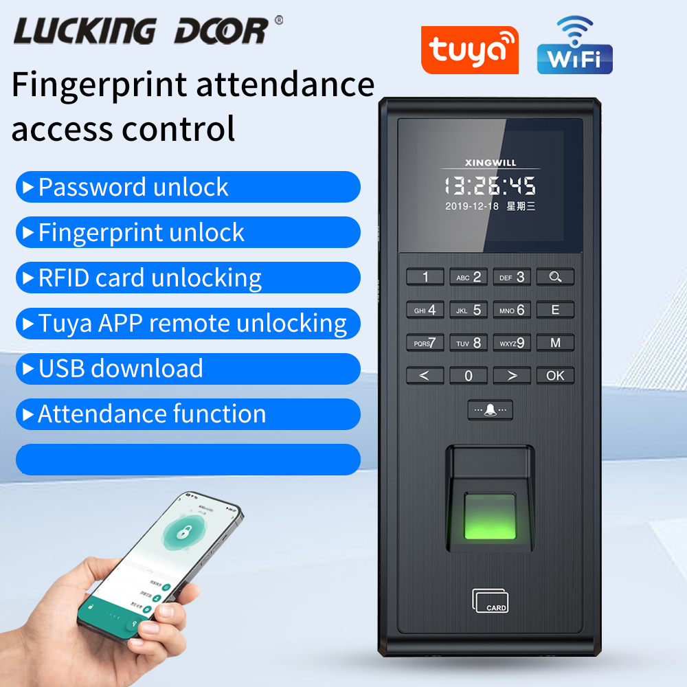 Home Security Network - Tuya Smart Biometrische Vingerafdrukherkenning Tijdregistratiesysteem 1000