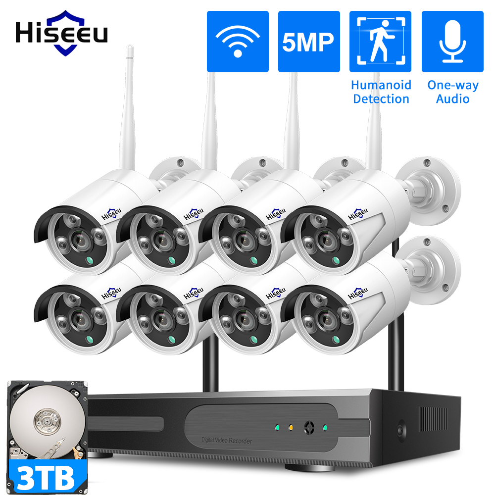 Home Security Camera System - Hiseeu 3/5/8MP WiFi CCTV Camera Beveiligingssysteem