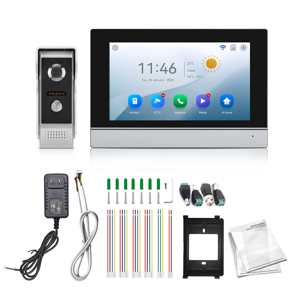 Home Security Network - 7Inch IPS Scherm 2MP Tuya Afstandsbediening