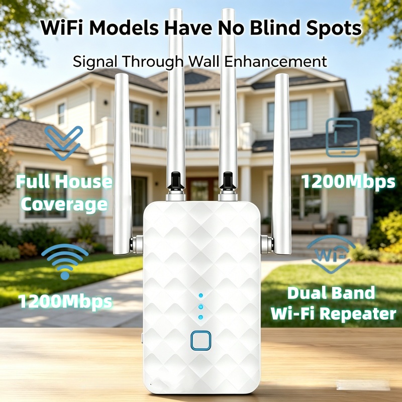 Home Security Network - 1200Mbps WiFi Repeater Draadloze 2.4G/5GHz Dual
