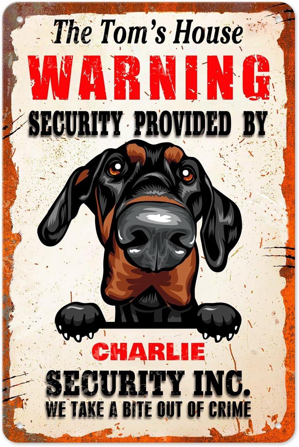 Home Security Providers - Gepersonaliseerde grappige waarschuwingsbord voor de beveiliging