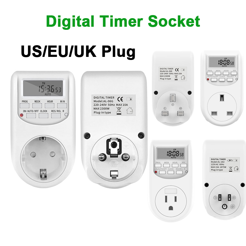 Home Security Uk - Digitale beveiligingstimer EU/US/UK-stekker 220-240V AC 50Hz