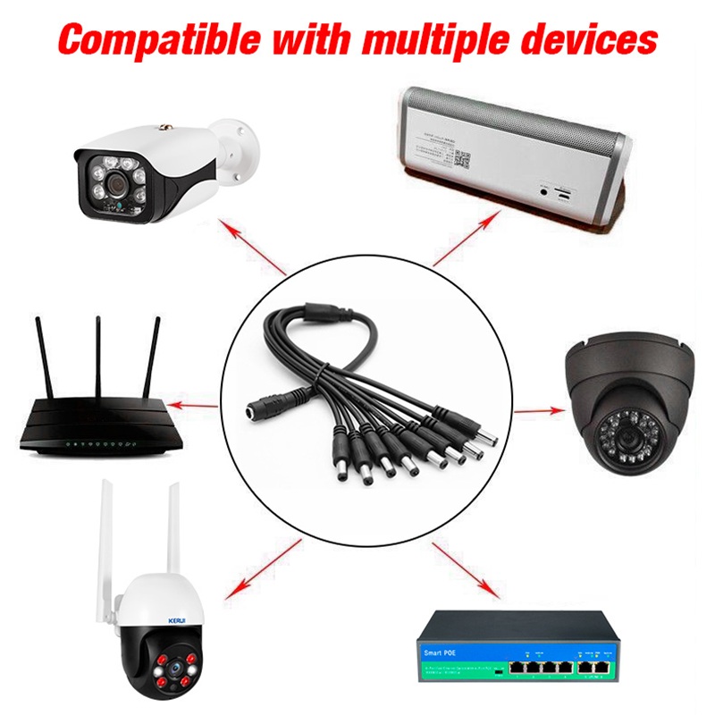 5.5x2.1mm 1 Vrouw naar 2 4 8 M - Home Security La recensie en prijs