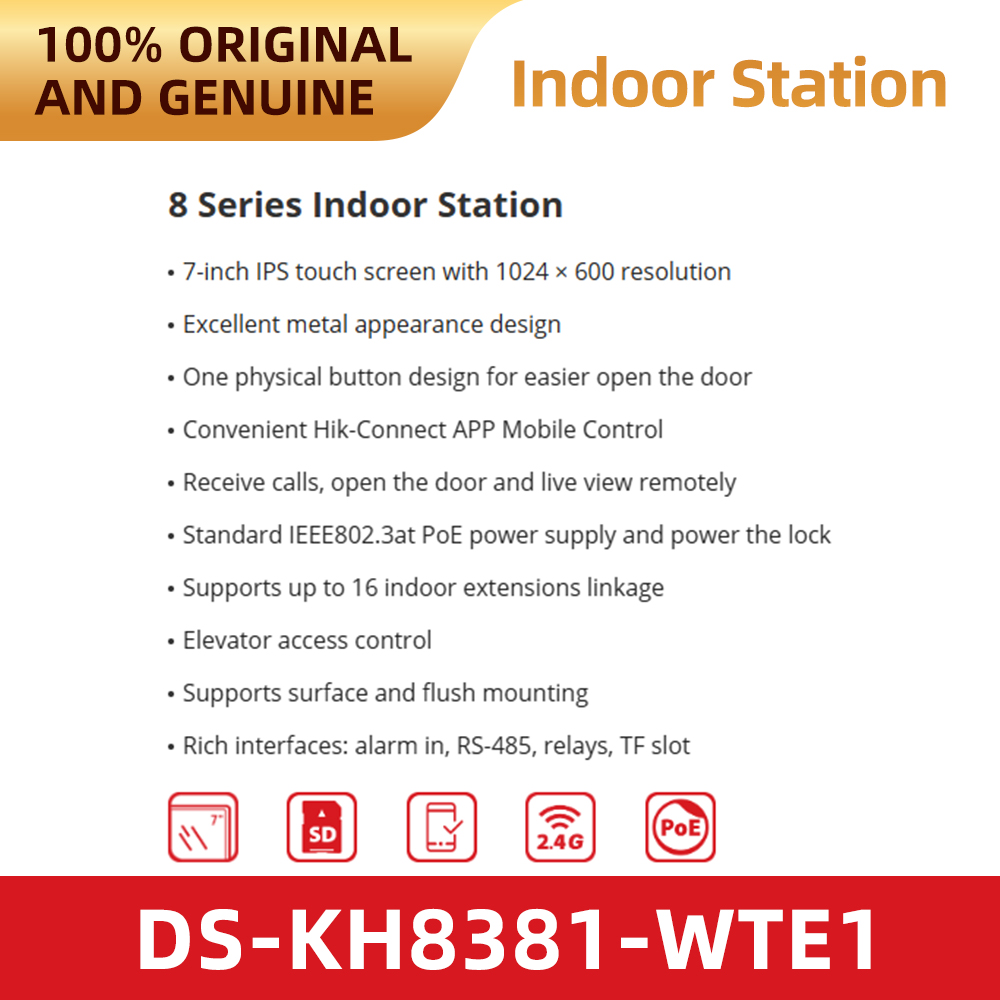 Hikvision DS-KH8381-WTE1 7 inc - Home Security System Hikvision recensie en prijs