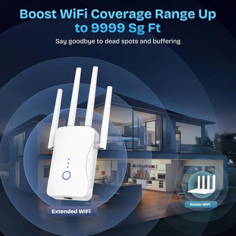 2.4G/5GHz Dual Band WiFi Repea - Home Security Network recensie en prijs